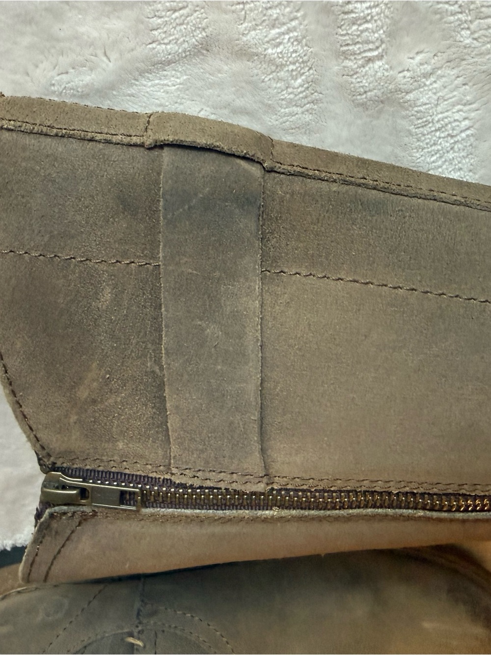 Born Olive-Taupe Suede Mid-Calf Heeled Boots - Picture 15 of 16